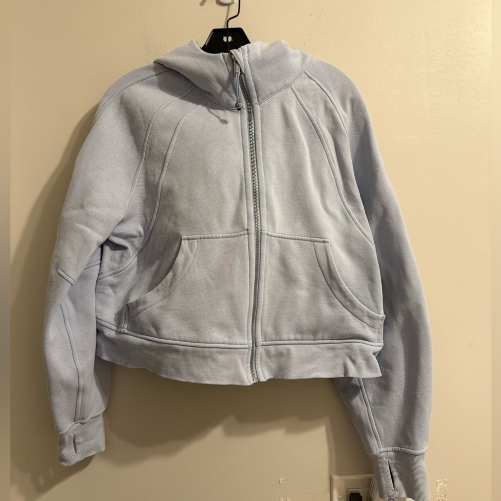 Lululemon blue linen full zip scuba sweatshirt hoodie